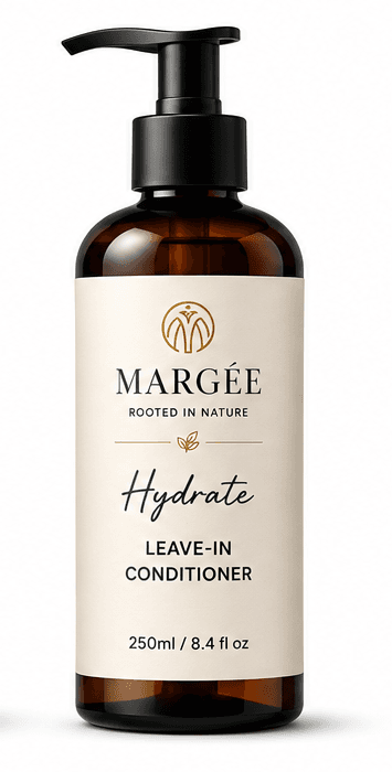 MARGÉE Hydrate Leave-In Conditioner, amber pump bottle